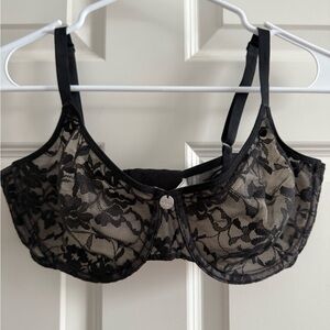 DKNY Black Floral Lace Bra 36D